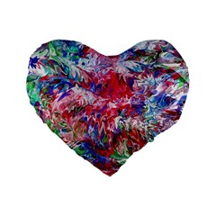 Flow Iv Standard 16  Premium Flano Heart Shape Cushions by kaleidomarblingart