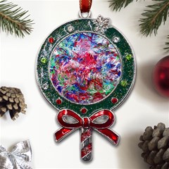 Flow Iv Metal X mas Lollipop With Crystal Ornament by kaleidomarblingart