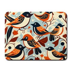 Vintage Birds Pattern Small Mousepad by Valentinaart