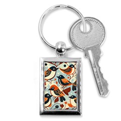 Vintage Birds Pattern Key Chain (rectangle) by Valentinaart