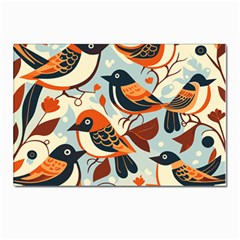 Vintage Birds Pattern Postcards 5  X 7  (pkg Of 10) by Valentinaart