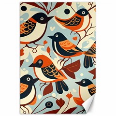 Vintage Birds Pattern Canvas 20  X 30 