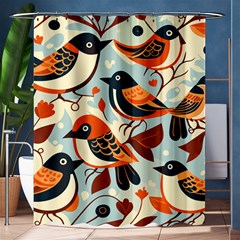 Vintage Birds Pattern Shower Curtain 60  X 72  (medium)  by Valentinaart