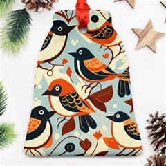 Vintage Birds Pattern Ornament (bell) by Valentinaart