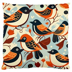 Vintage Birds Pattern Large Cushion Case (one Side) by Valentinaart