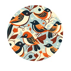 Vintage Birds Pattern Mini Round Pill Box (pack Of 3) by Valentinaart