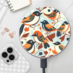 Vintage Birds Pattern Wireless Fast Charger(white) by Valentinaart