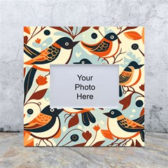 Vintage Birds Pattern White Box Photo Frame 4  X 6  by Valentinaart