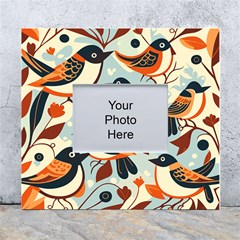 Vintage Birds Pattern White Wall Photo Frame 5  X 7  by Valentinaart