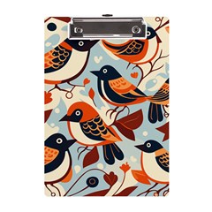 Vintage Birds Pattern A5 Acrylic Clipboard by Valentinaart