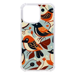 Vintage Birds Pattern Iphone 13 Pro Tpu Uv Print Case by Valentinaart