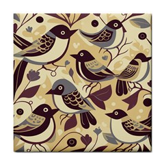 Vintage Birds Pattern Tile Coaster by Valentinaart