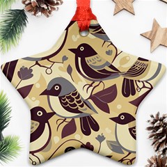 Vintage Birds Pattern Ornament (star) by Valentinaart