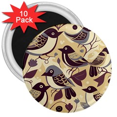 Vintage Birds Pattern 3  Magnets (10 Pack)  by Valentinaart