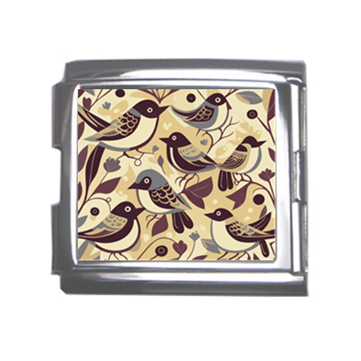 Vintage Birds pattern Mega Link Italian Charm (18mm)