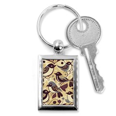 Vintage Birds Pattern Key Chain (rectangle) by Valentinaart