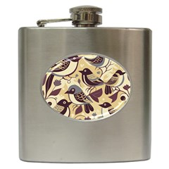 Vintage Birds Pattern Hip Flask (6 Oz) by Valentinaart