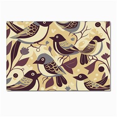 Vintage Birds Pattern Postcard 4 x 6  (pkg Of 10) by Valentinaart