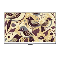 Vintage Birds Pattern Business Card Holder by Valentinaart