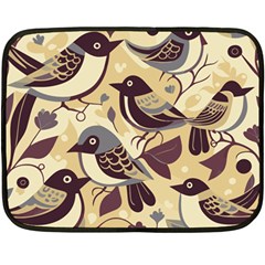 Vintage Birds Pattern Fleece Blanket (mini) by Valentinaart