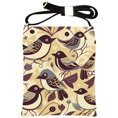 Vintage Birds Pattern Shoulder Sling Bag by Valentinaart