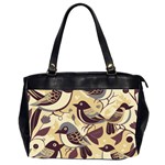 Vintage Birds pattern Oversize Office Handbag (2 Sides) Front