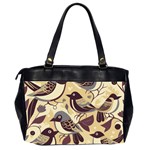 Vintage Birds pattern Oversize Office Handbag (2 Sides) Back