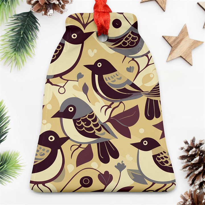 Vintage Birds pattern Ornament (Bell)