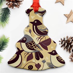 Vintage Birds Pattern Christmas Tree Ornament (two Sides) by Valentinaart