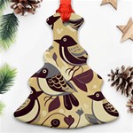 Vintage Birds pattern Christmas Tree Ornament (Two Sides) Front