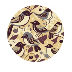 Vintage Birds Pattern Mini Round Pill Box (pack Of 3) by Valentinaart