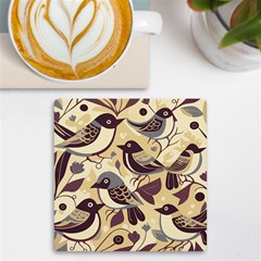 Vintage Birds Pattern Uv Print Square Tile Coaster  by Valentinaart