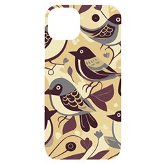 Vintage Birds Pattern Iphone 14 Plus Black Uv Print Case by Valentinaart