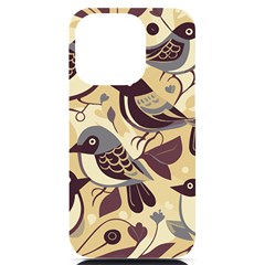 Vintage Birds Pattern Iphone 14 Pro Black Uv Print Case by Valentinaart