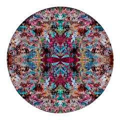 Blended Arabesque Round Glass Fridge Magnet (4 Pack) by kaleidomarblingart