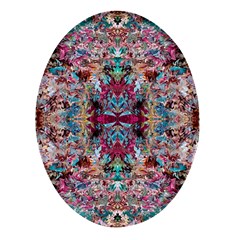 Blended Arabesque Oval Glass Fridge Magnet (4 Pack) by kaleidomarblingart