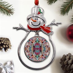 Blended Arabesque Metal Snowman Ornament by kaleidomarblingart