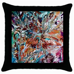 Pour Blend  Throw Pillow Case (black) by kaleidomarblingart