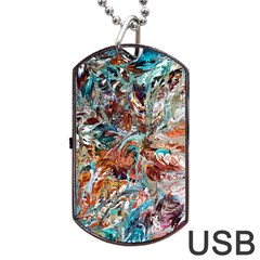 Pour Blend  Dog Tag Usb Flash (one Side) by kaleidomarblingart