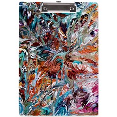 Pour Blend  A4 Acrylic Clipboard by kaleidomarblingart