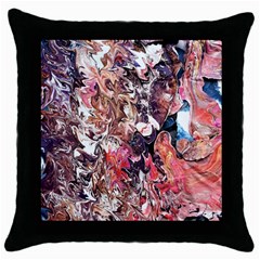 Pour Skin  Throw Pillow Case (black) by kaleidomarblingart