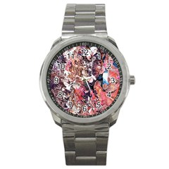 Pour Skin  Sport Metal Watch by kaleidomarblingart