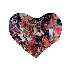 Pour Skin  Standard 16  Premium Flano Heart Shape Cushions by kaleidomarblingart