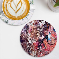 Pour Skin  Uv Print Round Tile Coaster by kaleidomarblingart