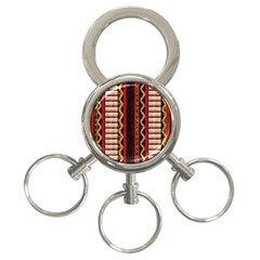 Textile Pattern Abstract Fabric 3-ring Key Chain by pakminggu