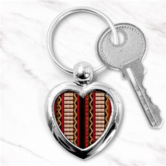 Textile Pattern Abstract Fabric Key Chain (heart) by pakminggu