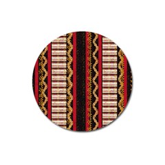 Textile Pattern Abstract Fabric Magnet 3  (round) by pakminggu