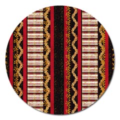 Textile Pattern Abstract Fabric Magnet 5  (round) by pakminggu