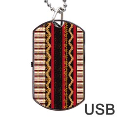 Textile Pattern Abstract Fabric Dog Tag Usb Flash (one Side) by pakminggu