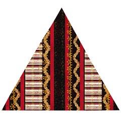 Textile Pattern Abstract Fabric Wooden Puzzle Triangle by pakminggu